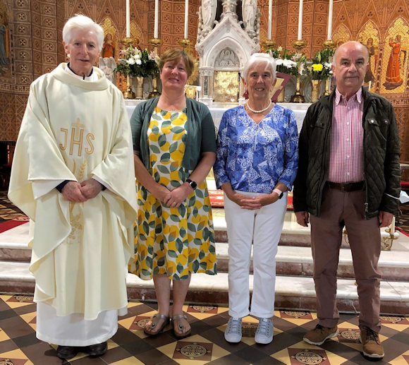 Monsignor Aidan O’Driscoll, Ber O'Sullivan, Carmel Ryan (Team Co-ordinator) and Noel Lynch
