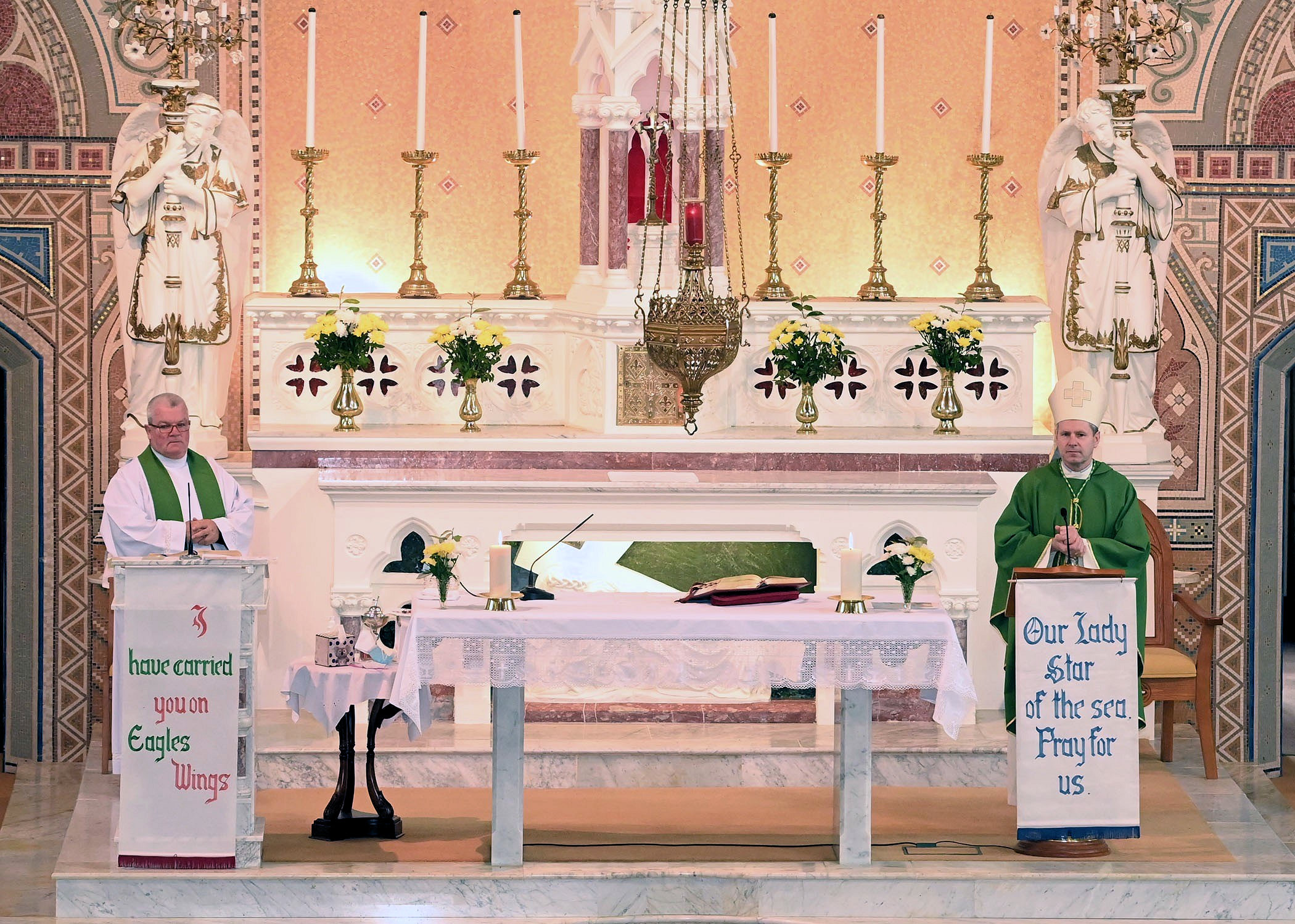 Father Dave O'Connell and Bishop Fintan Gavin at Barryroe