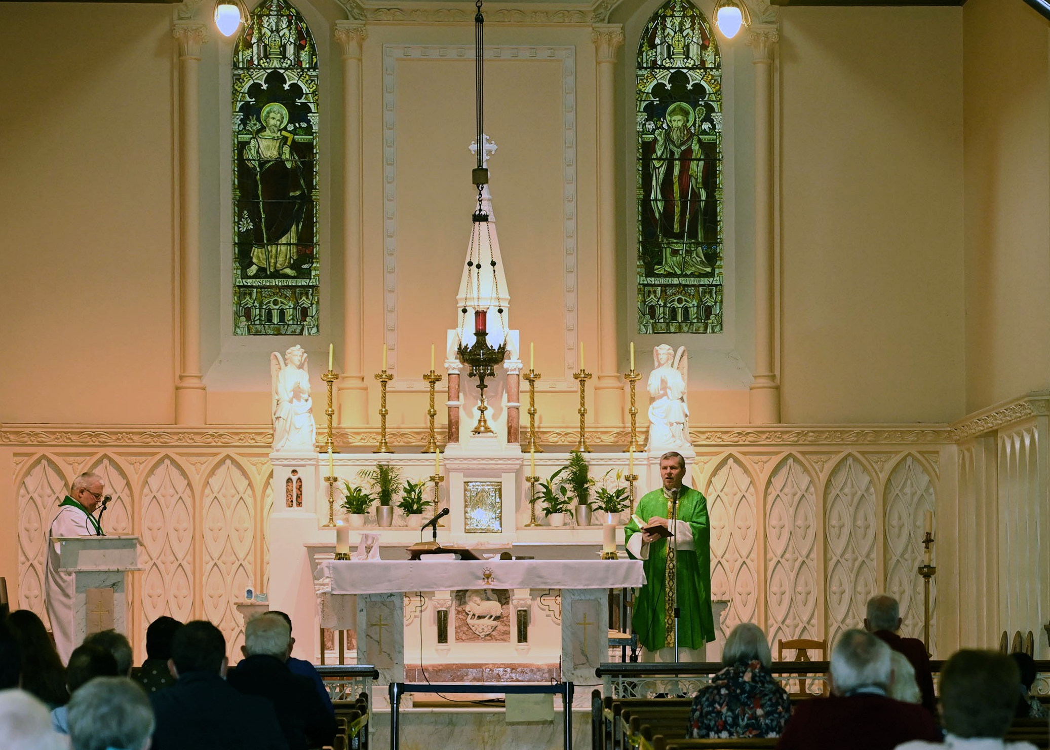 Bishop Fintan Gavin and Father Dave O'Connell at Courtmacsherry