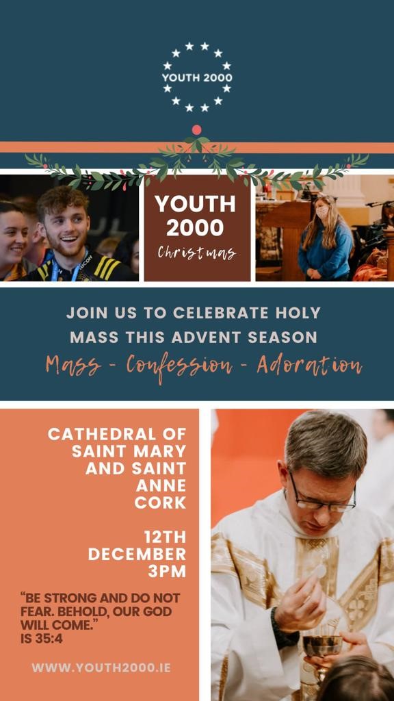 Youth 2000 Mass at Cathedral of Saint Mary and Saint Anne. Cork - 12 December 3pm